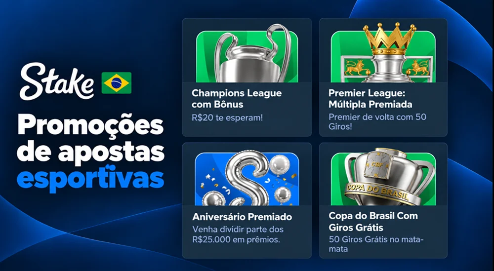 Exemplos de promoções de apostas esportivas da Stake